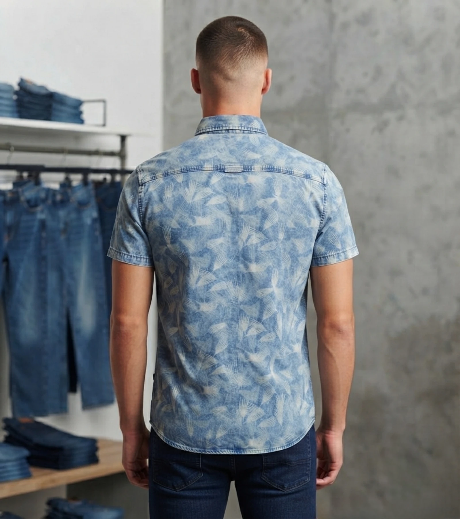 Camisa viral vaquera de manga corta Bershka con talla S – photo 2